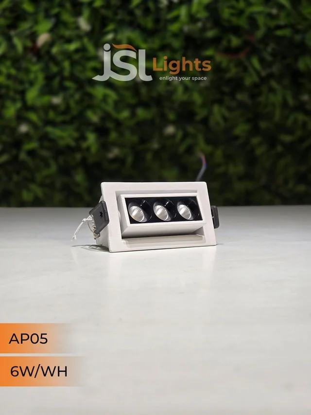 APRA AP05 6W Recessed Linear COB Downlight - Natural White | White GB Finish Adjustable 3-Lens Ceiling Focus Spotlight - 6W, 4000K, White