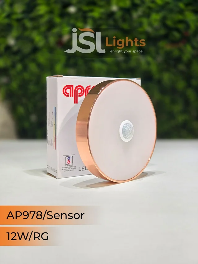 APRA Smart Motion Sensor LED Surface Panel Light 12W Round – AP978 Energy Efficient Diffuser Light - RG