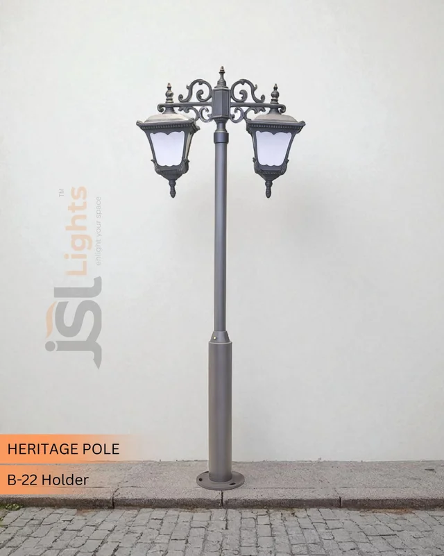 Heritage Pole Garden Light 3mt.aluminium Die Casting 10feet With 2 Lights -
