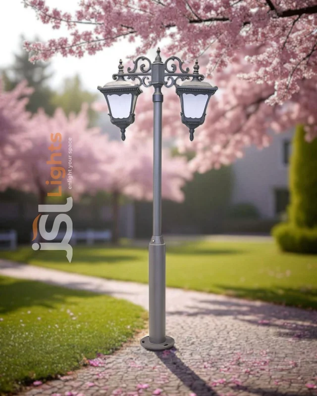 Heritage Pole Garden Light 3mt.aluminium Die Casting 10feet With 2 Lights -