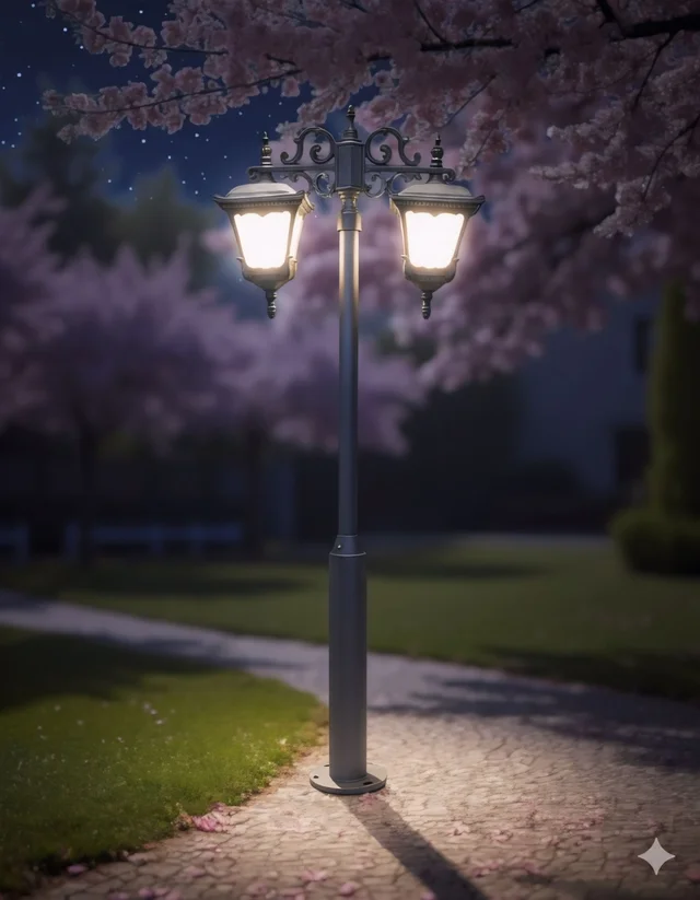 Heritage Pole Garden Light 3mt.aluminium Die Casting 10feet With 2 Lights -
