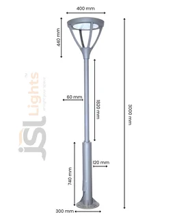 Premium Garden Pole Light -38038 / 50W Garden Pole with Aluminium Body -