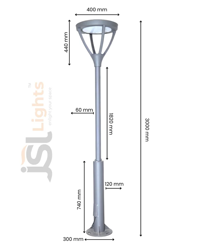 Premium Garden Pole Light -38038 / 50W Garden Pole with Aluminium Body -