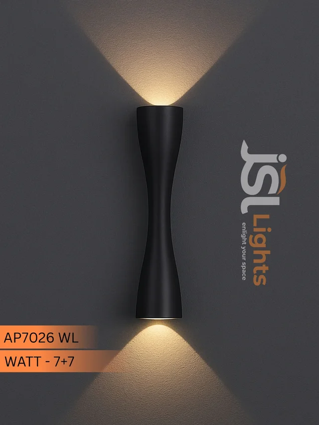 APRA Modern Double Head LED Wall Lamp - AP7026 ( 419 ) 14W Waterproof Wall Light Modern Wall Light - 14W, 3000K, BLACK, 1 Pcs