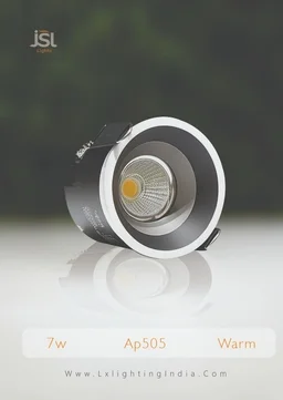 APRA AP-505 7W COB LED Recessed Downlight - Premium Black Ceiling Spotlight - Warm White Anti-Glare Concealed Light - 7W, 3000K