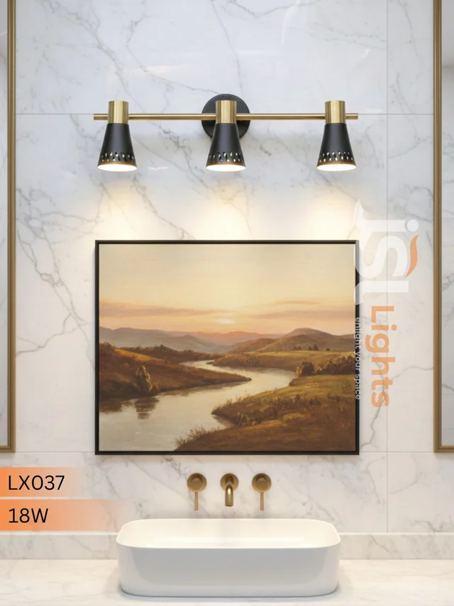 LX037 LED Mirror Light 18W - 3C | Modern Bathroom Vanity Wall Light - 18, 3CCT, GD, 1 Pcs