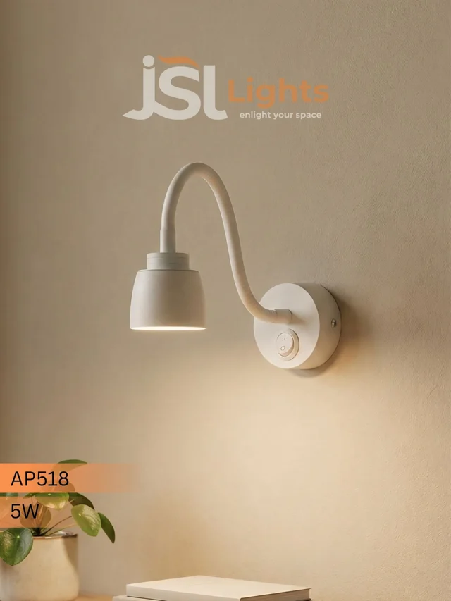 AP518 LED Study Focus Wall Lamp 5W | Adjustable Reading Light for Study & Bedside – JSL Lights - 5W, WW, PKW, 1 Pcs