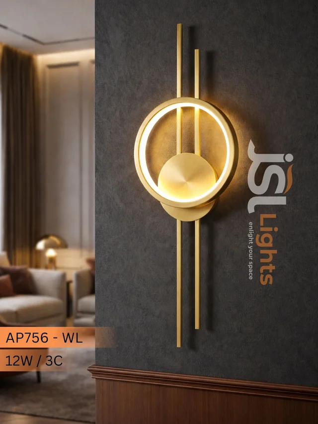 Premium Wall light 12W 3CCT Wall Decorative Light – AP756 Indoor Gold Finish -