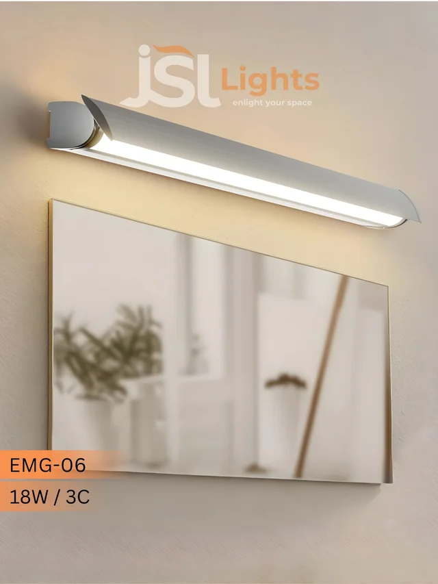 EMG06 LED Mirror Light 18W - 3C | Modern Bathroom Vanity Wall Light - 18W