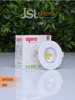 AP306 3W Recessed Mini COB Downlight - Warm White Full White Finish Ceiling Spotlight - 3k