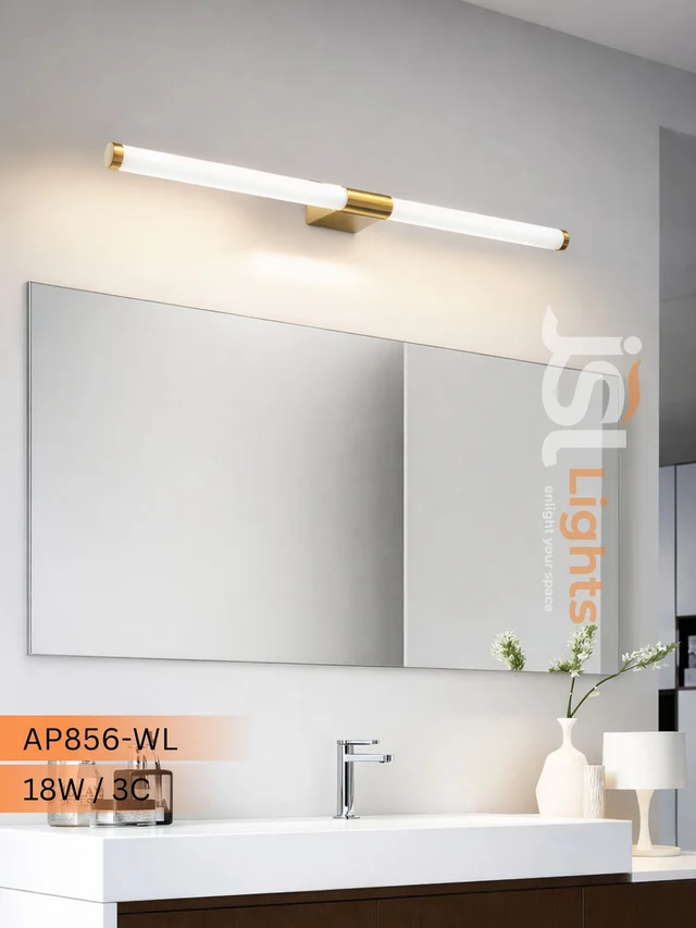 AP856 Golden LED Mirror Light 18W - 3C | Modern Bathroom Vanity Wall Light