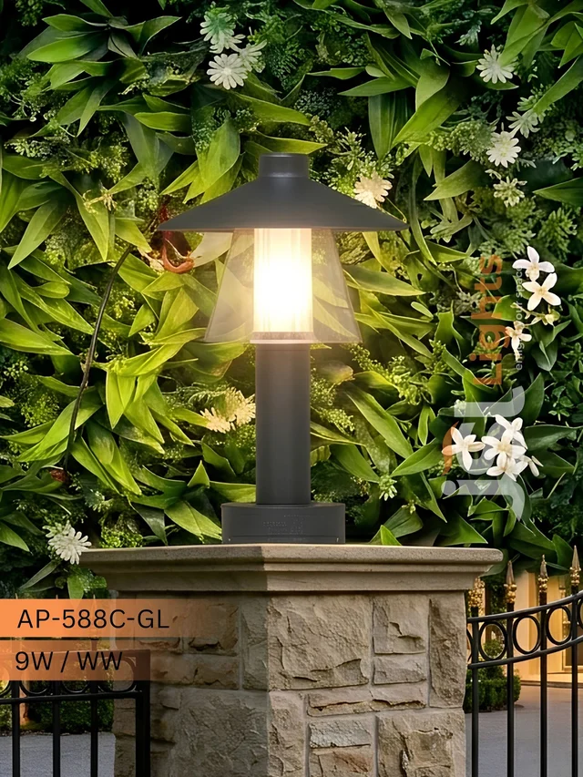 LX LED LX 588C - GL Bollard 9w Outdoor Garden Light | Premium Black Finish -