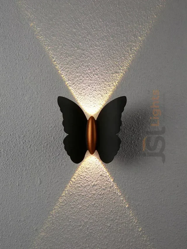 LX IL066 12W Black Butterfly Up Down Wall Light -