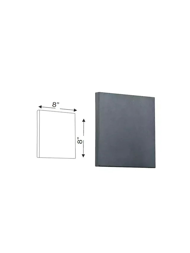 7080 12W Black Square Moon Outdoor Wall Washer - SQ