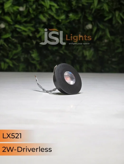 LX 521 2W Black Deep Recessed COB Downlight - 4000K, Black