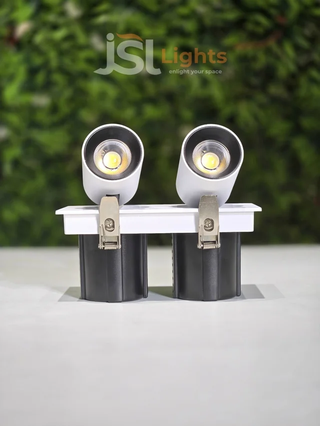 AP630 12X2W Double Recessed COB Downlight - ( Natural White ) White Finish Adjustable Twin Ceiling Focus Spotlight - 24W, 4000K, White