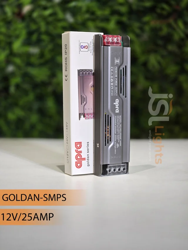 APRA LED APRA Golden Series 12V 60W Premium Power Supply – Constant Voltage LED Driver for Strips & Modules - 25Amp
