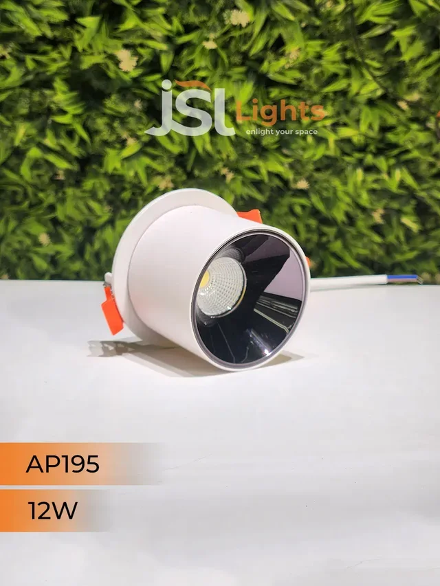 APRA AP195 12W White Recessed Cylindrical Downlight - 6000K