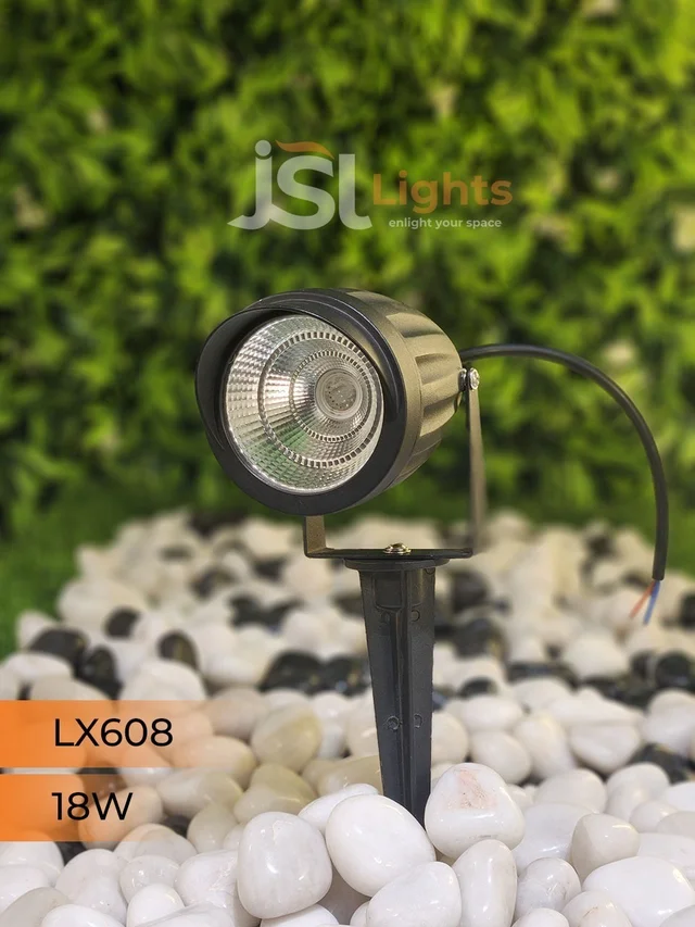 LX LED LX 608 18W RGB Auto Colour Changing LED Garden Spike Light IP65 | Outdoor Plant & Tree Spotlight | LX Lighting by JSL Lights Delhi - RGB, 18W