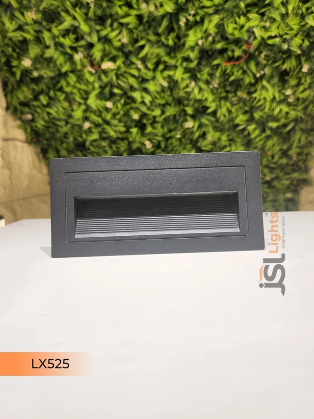 LX525 3W LED Foot Light Black 2 Module Aluminium Warm White 3x3 Inch | Modern Wall Step Light - 6W, Black