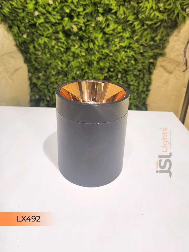 LX LED LX492 12W Round Black Rose Gold LED Surface Cylinder Light | 3000K/4000K | Modern Balcony & Ceiling Light - 12W, 4000K