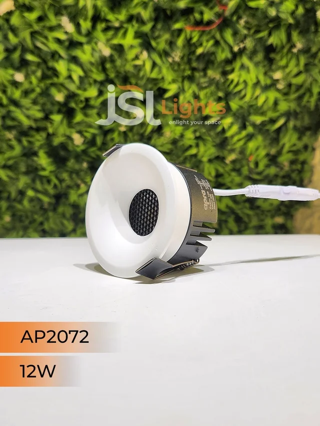 APRA AP 2072 12W White Deep Recessed COB Downlight - 12W, 3000K, White