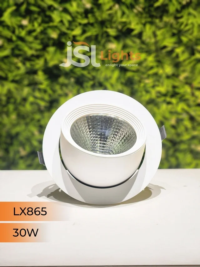 LX 865 30W Round Zoom Deep Recessed COB Downlight - 30W, 6000K