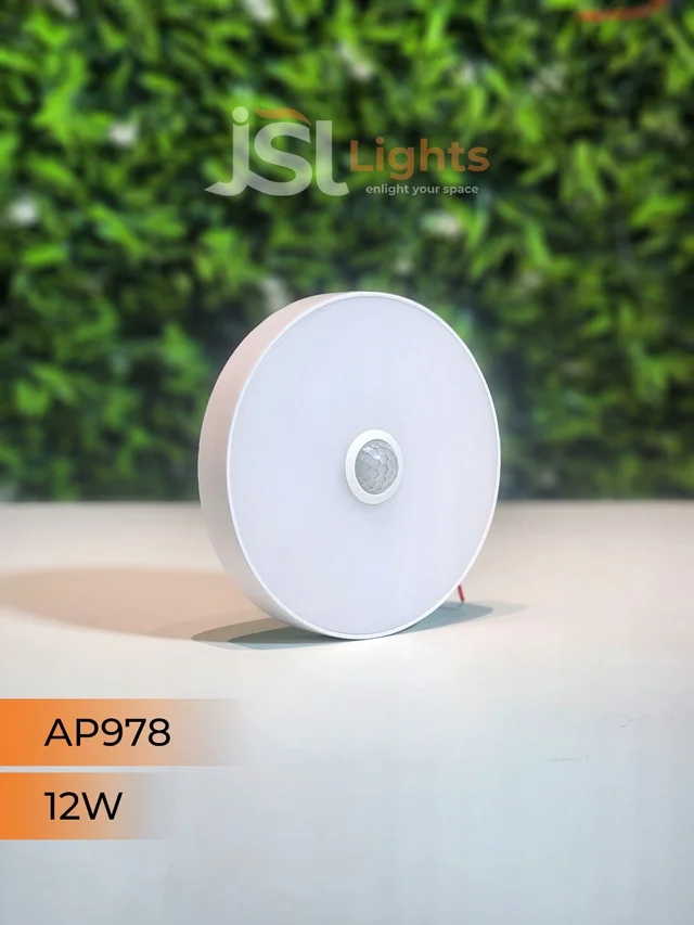 APRA 978 12W Sensor Round Surface Diffuser Panel Light - 12W, 6000K