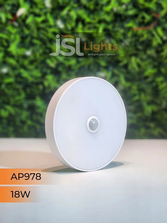 APRA 978 12W Sensor Round Surface Diffuser Panel Light - 18W, 4000K