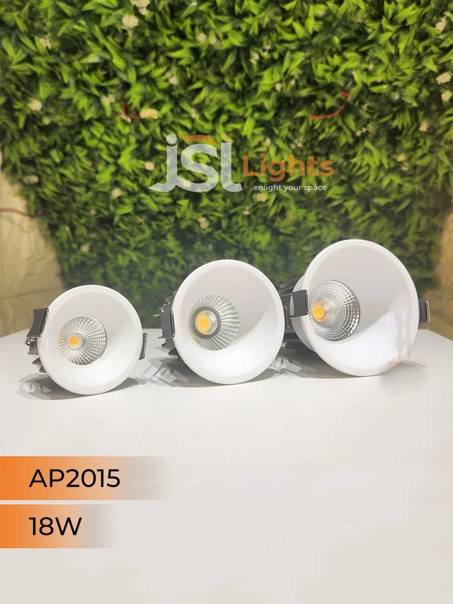 APRA 2015 Deep Recessed COB Downlight | Black & White Body, CRI 80, 130 Lumens/Watt, 2 Year Warranty - 18W, 4000K, White