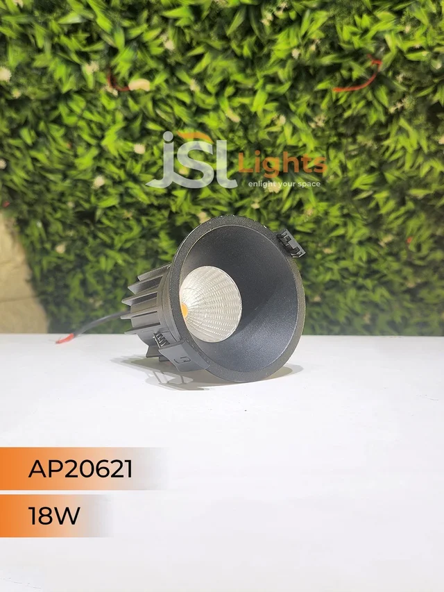APRA 20621 18W Recessed COB Downlight – Premium Quality LED with Philips Driver" - 18W, 3000K, Black