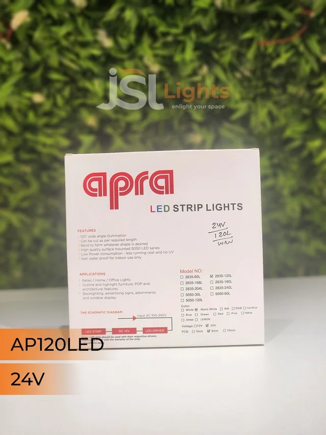 APRA 24V 2835 120Led Strip Light 5Mt Pack - 120LED, CW