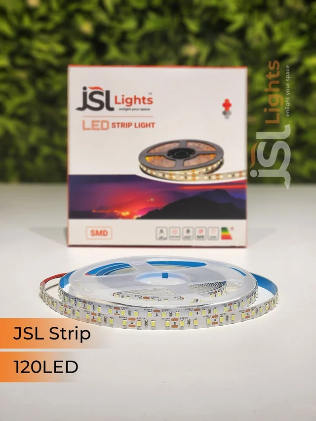 JSL LIGHTS JSL LED STRIP 12V 120LED Strip Light 8MM IP20 – 120 LEDs/m | 5M Roll | Indoor Use - 120LED, AMBER, 120LED