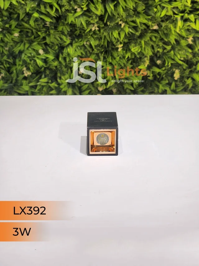 LX392 3W Square Black RG Surface Cylinder Light - 3W, 4000K