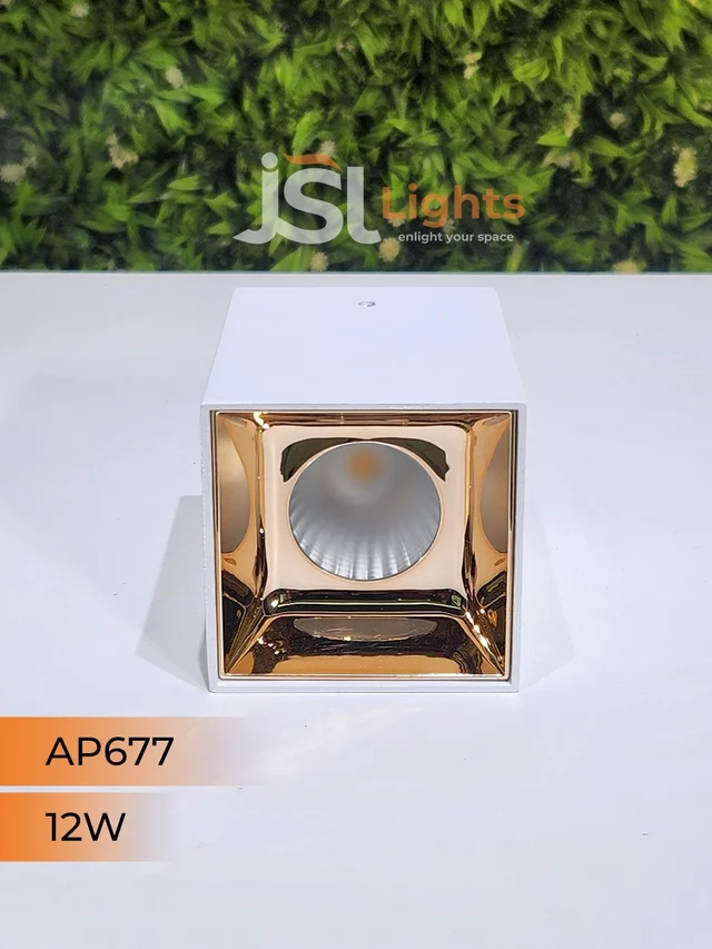 APRA AP677 12W Square White Surface Cylindrical Light - 12W, 4000K, White