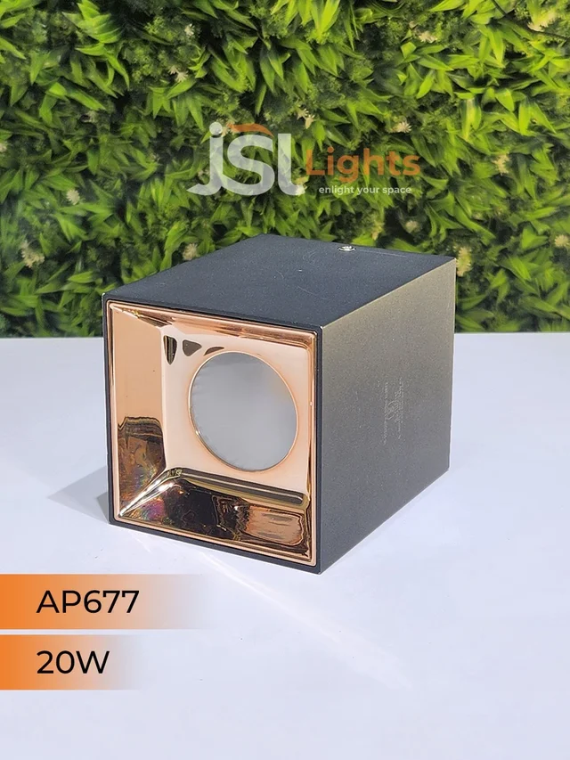 APRA AP677 20W Square White Surface Cylindrical Light - 20W, 4000K, Black