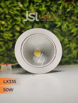 LX LX 335 50W COB Downlight for Saree, Cloth & Car Showrooms | Double Height Commercial LED | India - 50W, 6000K