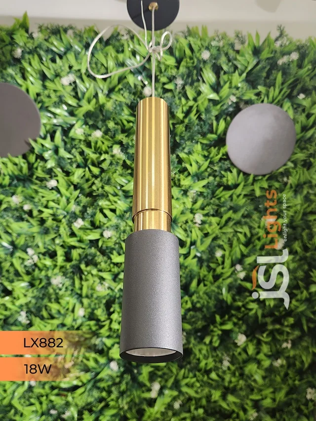 LX 882 Black GD 12W Surface Hanging Light - 18W, 3000K