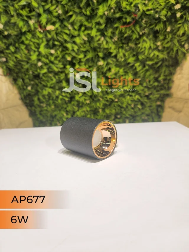 APRA AP677 6W Round Surface Cylindrical Light - 6W, 4000K, Black