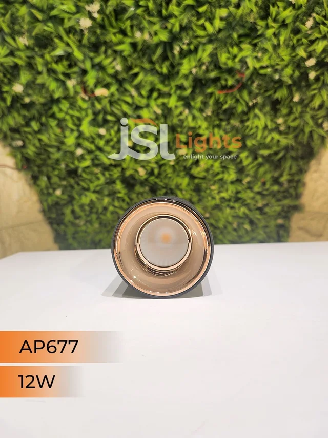 APRA AP677 12W Round Surface Cylindrical Light - 12W, 4000K, Black