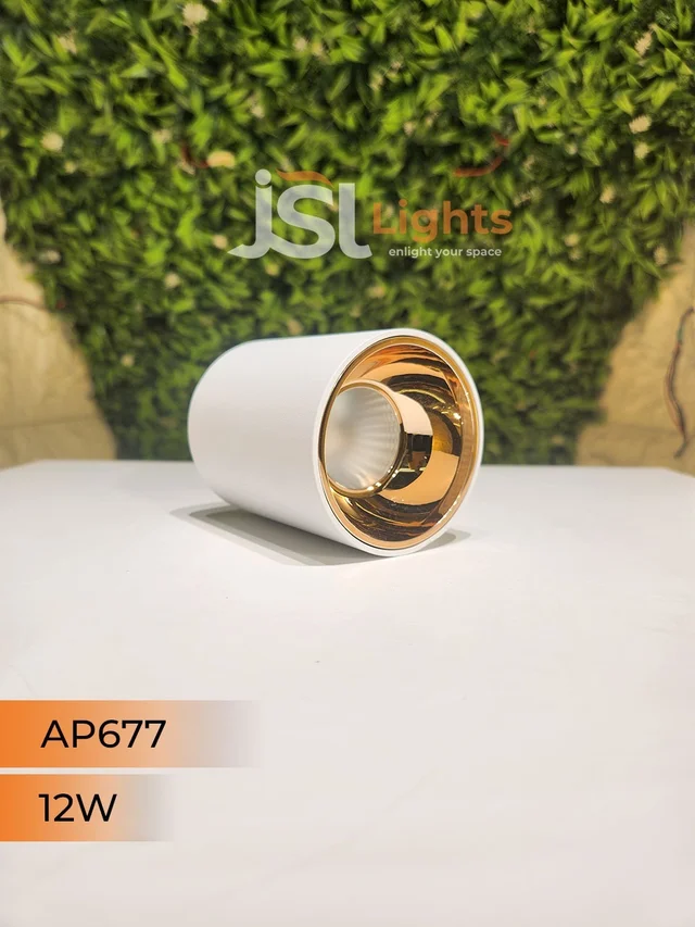APRA AP677 12W Round Surface Cylindrical Light - 12W, 4000K, White