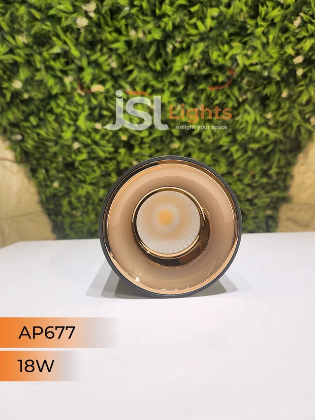 APRA AP677 20W Round Surface Cylindrical Light - 20W, 3000K, Black