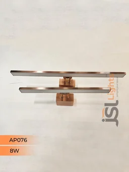 JSL/APRA 076 8W LED Wall Mirror Light & Picture Light, 3CCT Colour Changing, MS Body, Multiple Finish Options, 345mm - 8W, COPPER