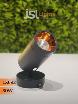 LX 692 30W LED Wall Spotlight Black Body - 12W, 3k, Black