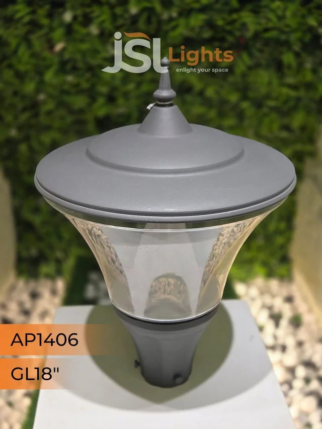 JSL 1406 20W 16" Round Pillar Post Gate Light - Gate Light 20"