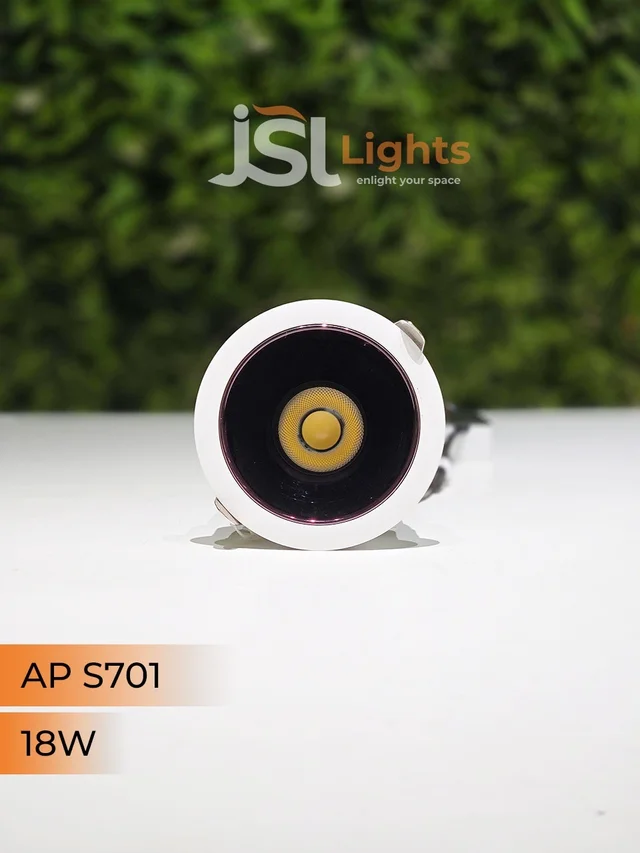 JSL LIGHTS JSL 701 COB Pull-Out Ceiling Spotlight 12W/18W | Anti-Glare Deep Recessed Design | Philips/Fulham LED Driver | 2-Year Warranty - 18W, 3000K