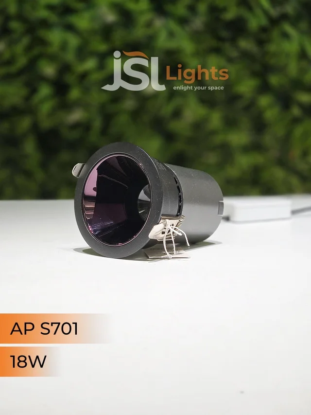 APRA S 701 18W BK PB Round Deep Recessed COB Downlight - 18W, 4000K
