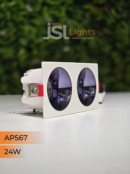 APRA567 24W PKW PB Square Recessed Linear COB Downlight - 24W, 4000K