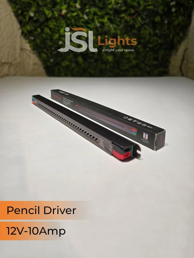 APRA Pencil Series 12V 10AMP Slim SMPS – 120W Constant Voltage LED Driver for Profile Lights