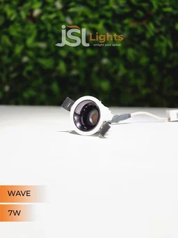 JSL WAVE 7W Deep Recessed COB Downlight - Natural White |White GB Finish Anti-Glare Ceiling Spotlight - 7W, 4000K